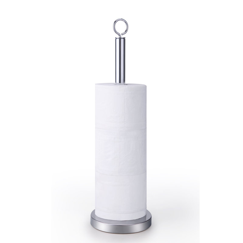 Elite Heavy Weighted Chrome Spare Toilet Paper Roll Holder Stand