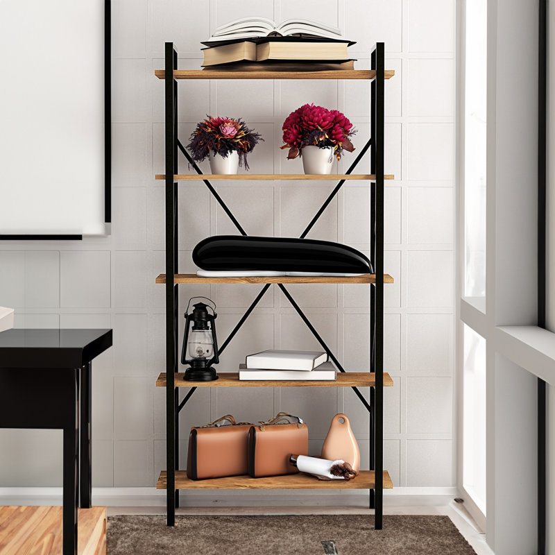 Walnut Black Bookshelf