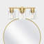 Appliques murales modernes avec finition en laiton et abat-jour en verre transparent, lumière de meuble-lavabo or mat pour salle de bain, salon, couloir, cuisine, porche, base E26