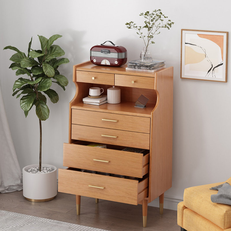 Armoire décorative simple en bois massif pour chambre à coucher