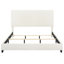 Grand lit moderne blanc - lattes de soutien solides incluses avec lit confortable et tête de lit en mousse