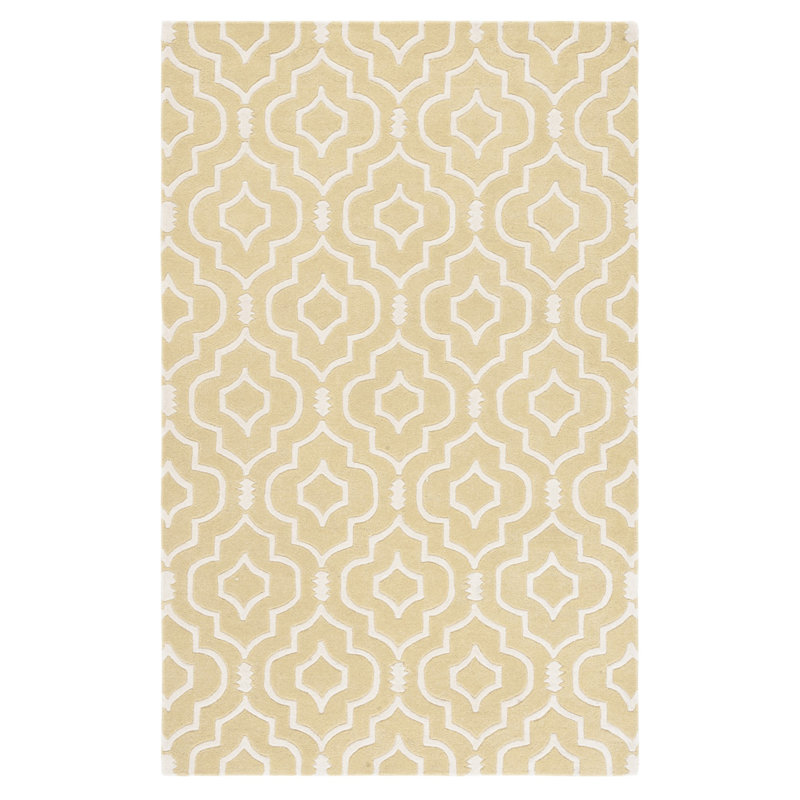Tapis géométrique en laine touffeté à la main Emrick, Rectangle 5 pi x 8 pi