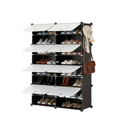 Stackable Shoe Storage Cabinet With Doors – Detachable, Space-Saving Organizer For Entryway, Bedroom, Or Officee