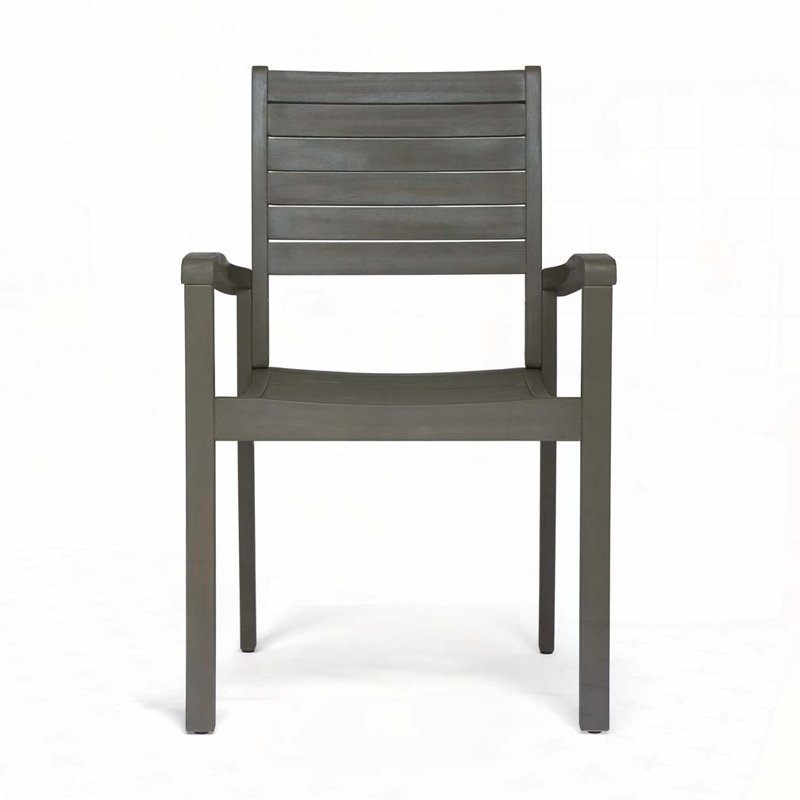Chaises de salle à manger d'extérieur en bois, fauteuil club, Gris