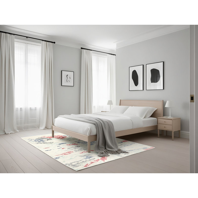 Tapis de zone abstraite contemporaine, Rectangle 5 pi x 7 pi