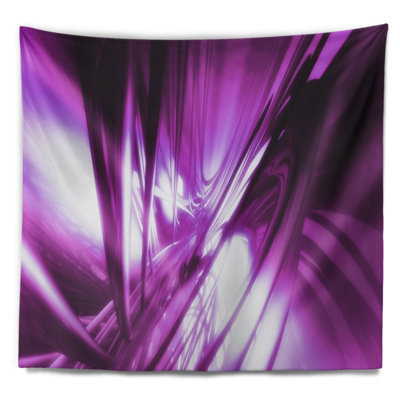 Tapisserie fractale mauve avec art abstrait 3D