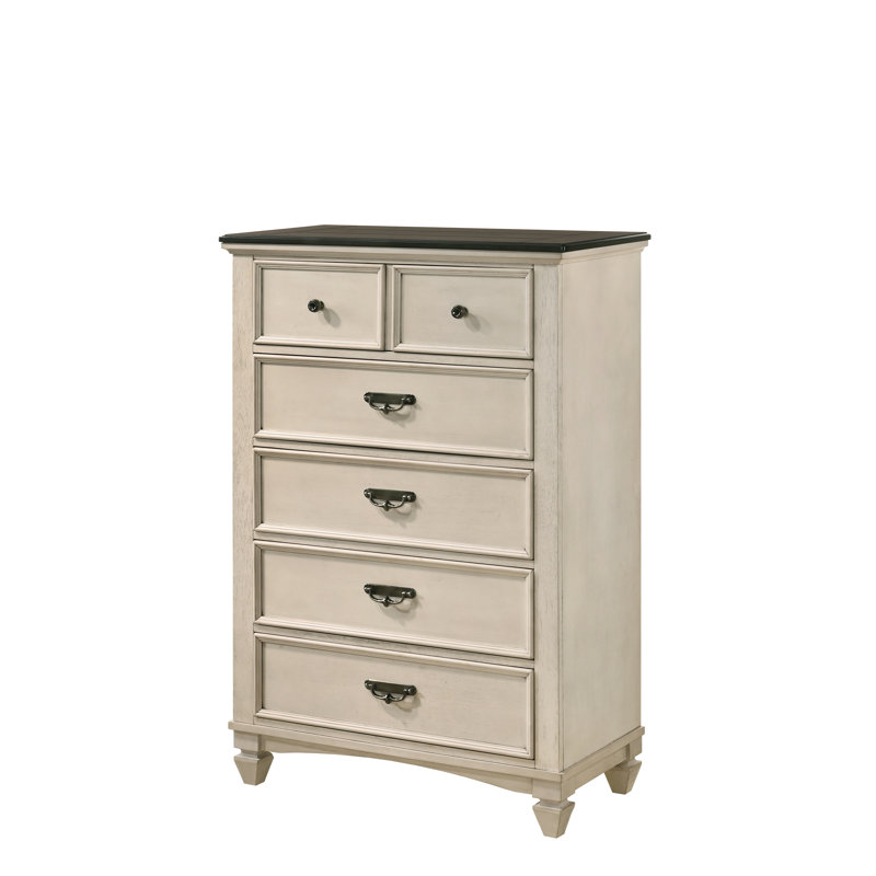 Amalee Cream/Brown Panel Bedroom Set Special , 3 Pieces: Bed,Nightstand,Chest, King