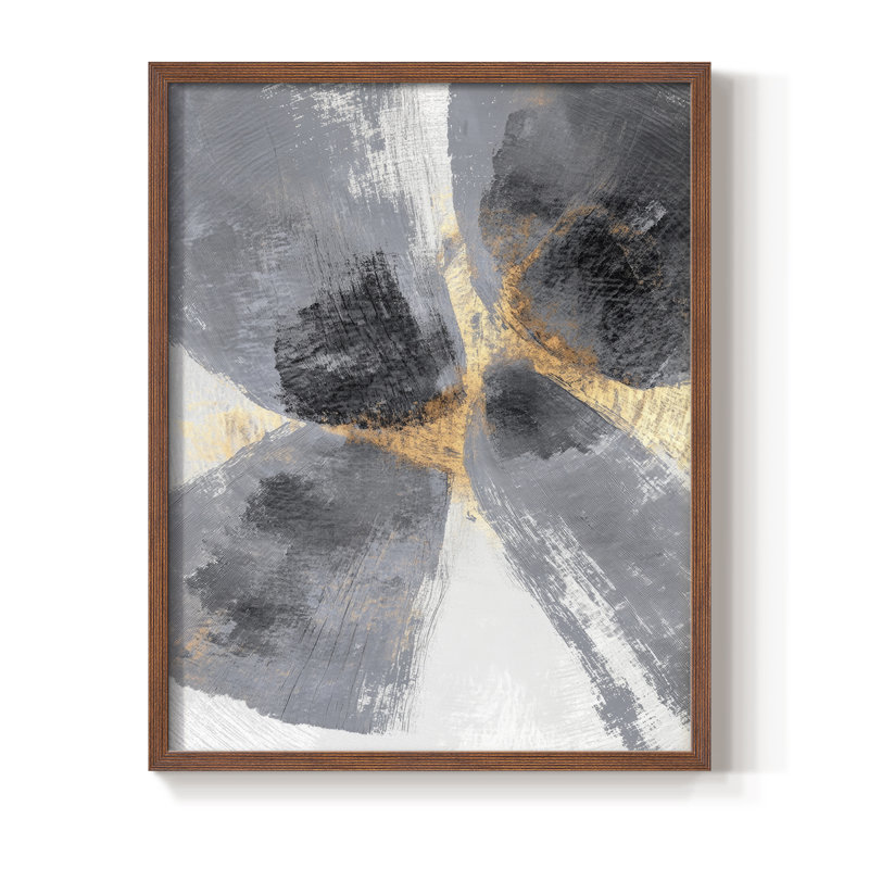 Abstrait, imprimé encadré - prêt à accrocher -, H 14 po x l 11 po, Brun