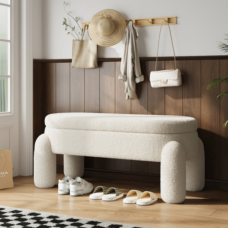 Teddy Novelty Solid Colour Storage Footstool Ottoman