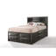 Grand lit à finition chêne gris avec rangement - 8 tiroirs, placage, petite taille, tête de lit bibliothèque, structure en bois-535291433-535291435