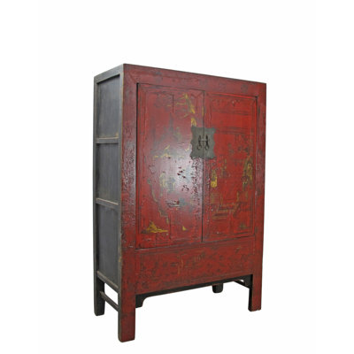 Red Antique Chinese Chinoiserie Style Armoire -  DYAG East, DECB-L225
