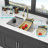 33"x22" Kitchen Sink - White Quartz Composite With Waterfall Feature & Pull-out Faucet For Workstation And Assorted Accessory Combos 33x22" Charm, Aggregations