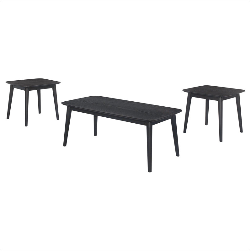 Bivens Black 3-Piece Rectangular Coffee Table Set