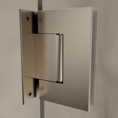 Charnière standard Brixwell G537BN à fixation murale avec plaque arrière arrière standard et décalée de 5 degrés avec finition en nickel brossé de 5/16 po à 1/2 po d'épaisseur