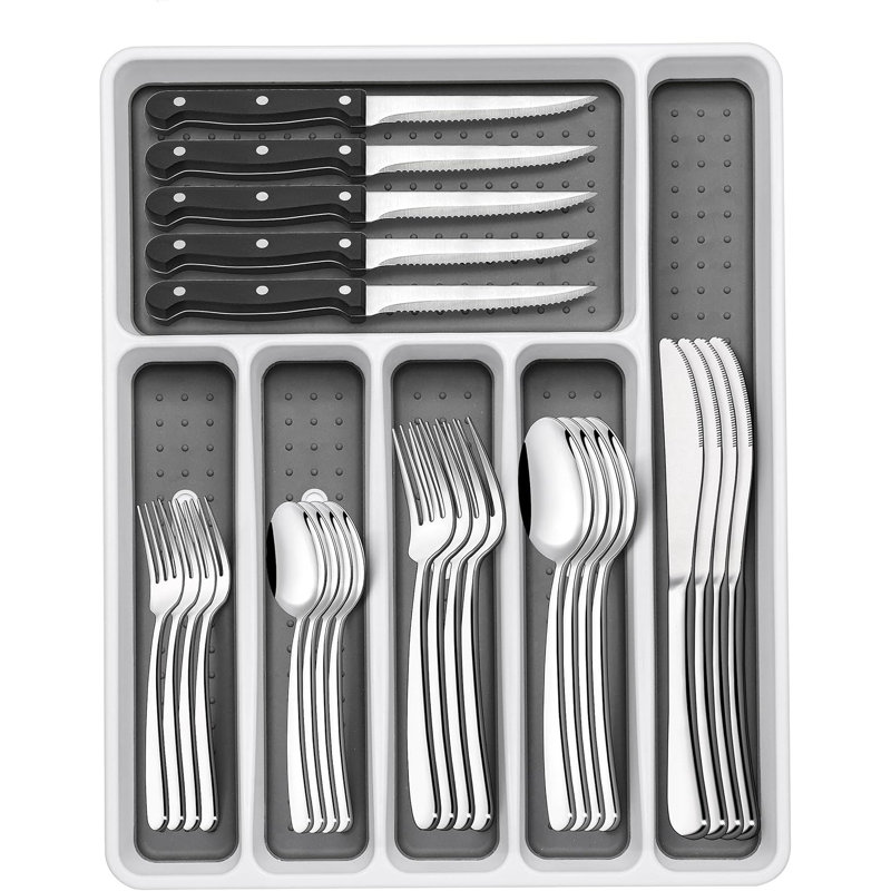 49-piece Heavy Duty Silverware Set With Organizer