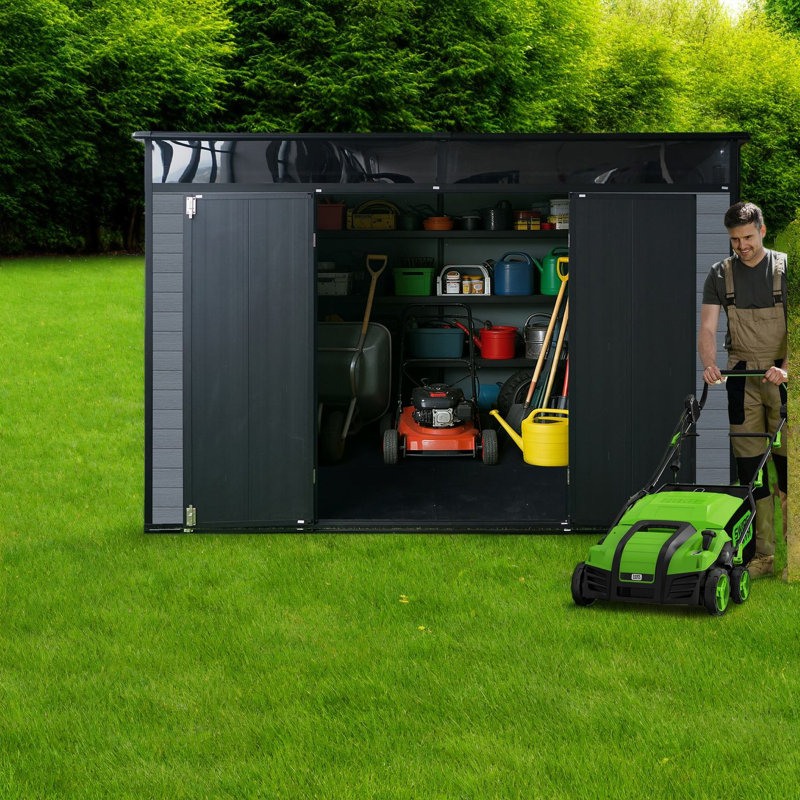 Remises extérieures en résine durable, conception spacieuse, idéale pour les jardins
