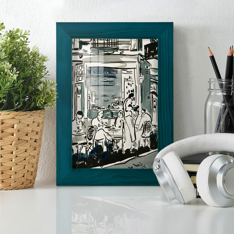 Aucoin De Larue III " Aucoin De Larue III ", 7" H x 5" W x 1" D, Blue Framed