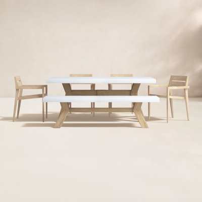 Fleur 74" Eucalyptus Patio Dining Set