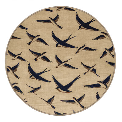 Washable Welcome Swallow Birds Area Rug