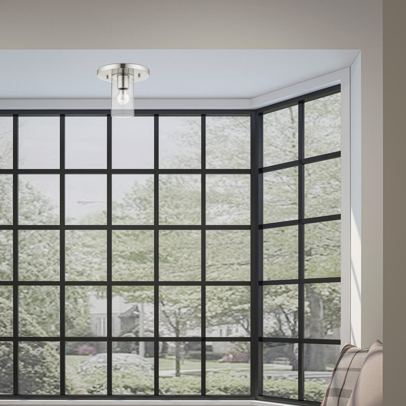 Zurich 9'' Brushed Nickel Modern Flush Mount Light