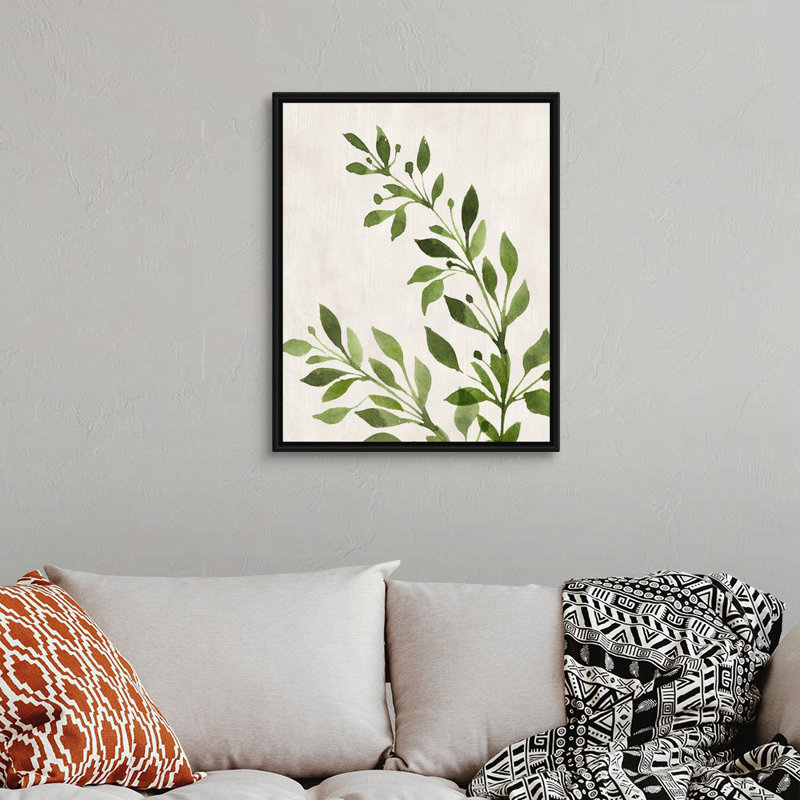 Botanical Wash I - reproduction d'art sur toile, H 31,7 po x l 25,7 po x P 1,75 po, Cadre flottant noir