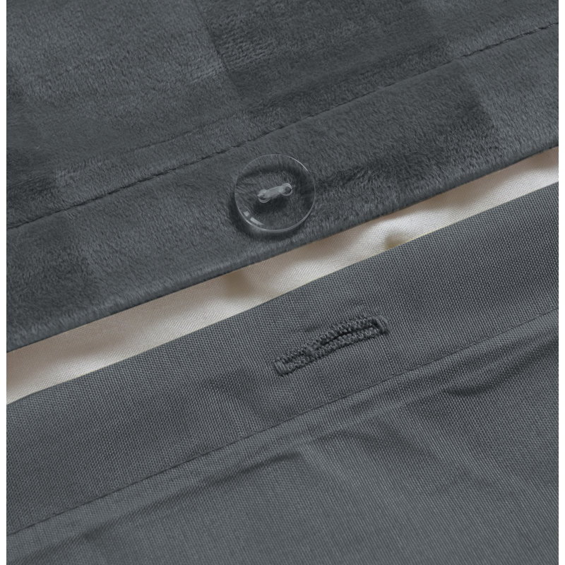 Polyester No Pattern Duvet Cover Set, Charcoal, Double