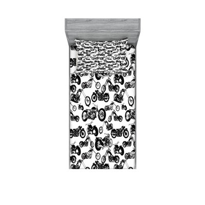 Ensemble de draps et taies décoratives noir et blanc Ambesonne