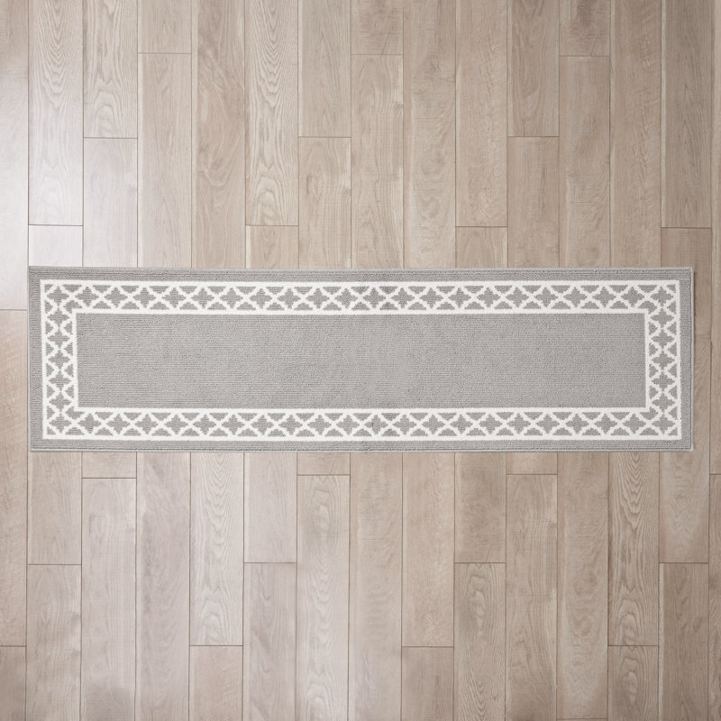 Nautica Collin Border Machine Washable All Loop Tufted Rugs 1-Piece, Runner 2'2" x 8