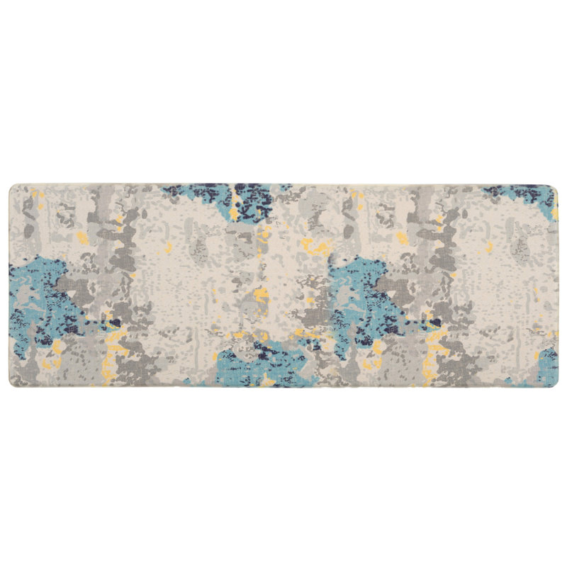 Tapis anti-fatigue sur pied Thorsby, Bleu/rose, Rectangle 1 pi 6 po x 3 pi 11 po