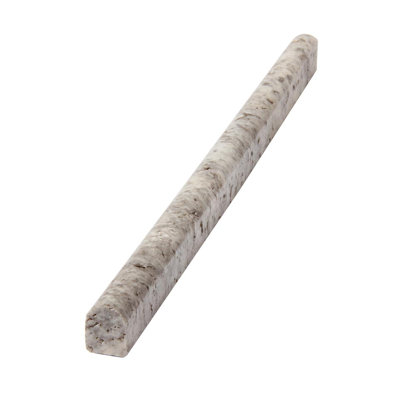 Silver Travertine 12" x 0.75" Polished Marble Pencil Liner Tile Trim in Gray (Set of 10)
