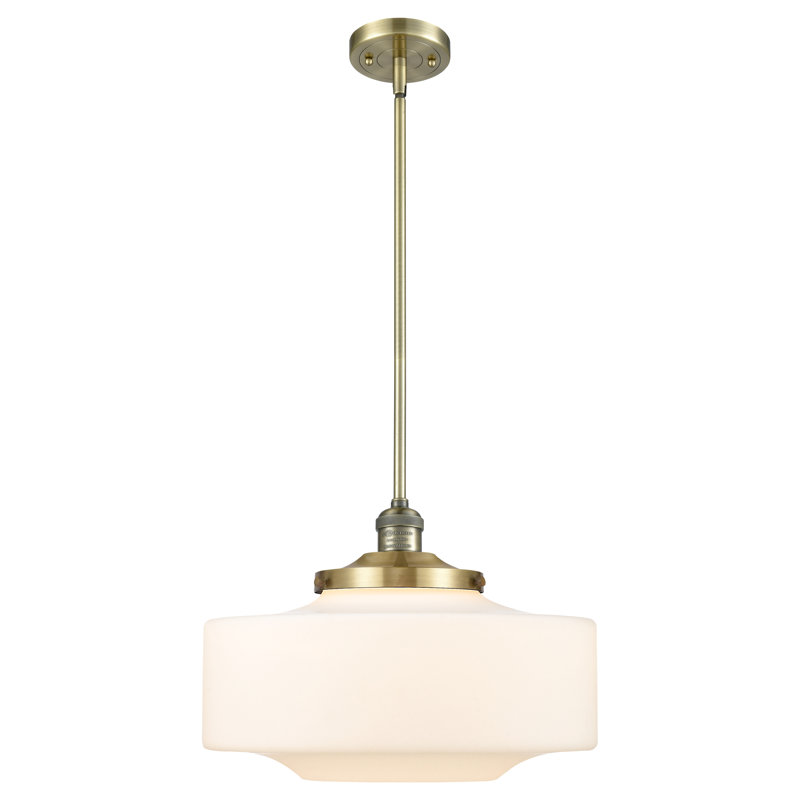 Mini-luminaire suspendu à tige lumineuse 12 po Franklin Restoration - Lainee - ampoule non incluse - finition bronze frotté