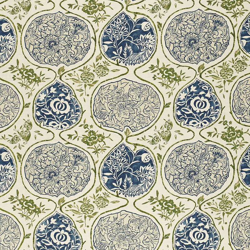 Katsugi Fabric, Indigo/Green