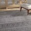 Tapis en coton noir fait à la main à motif géométrique Alodie-1118603954