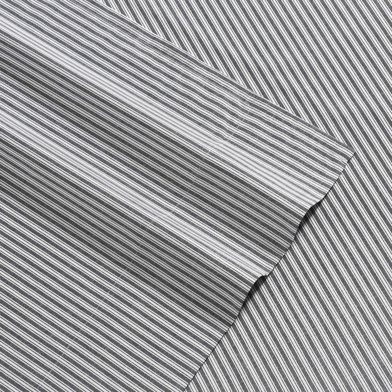 Tommy Hilfiger Printed Percale Cotton Sheet Set, Twin Sheet Set with 1 Pillowcase, Highland Ticking Stripe Navy