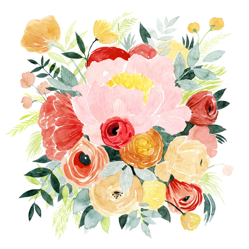Beauté Flora I by Grace Popp - Wrapped Canvas Painting, 91cm H x 91cm W