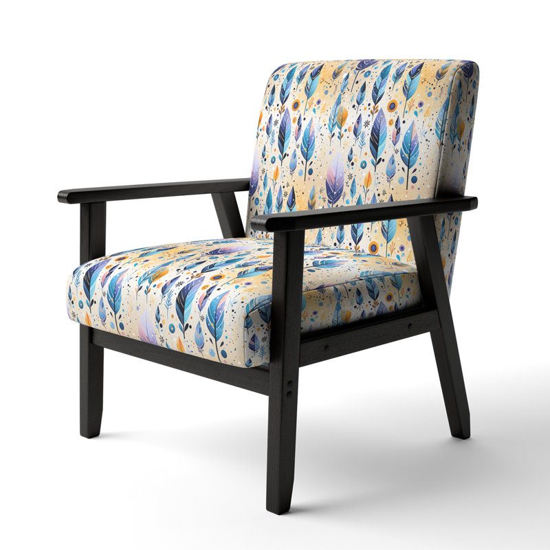 Tribal Dreamscape Boho Pattern - Upholstered Bohemian Arm Chair, Boho Style Accent Chair