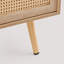 Table basse Meshoppen en rotin de 41 po avec rangement pour porte coulissante, pieds en bois massif et tablette ouverte-129787535