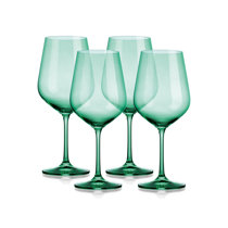 Rickita Wine Red Wine Glasses, Set of 4 (Set of 4) Latitude Run Color: Blue