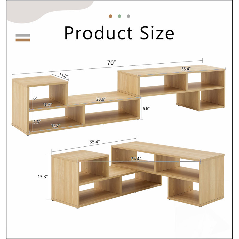 2 Pieces Cube TV Stand,Free Combination Gaming Entertainment Centre Media Stand,Open Storage Bookcase Shelf for Living Room,2 Shelf Bookcase L-Shaped TV Console Stand,with Dimensions of 47.2*12*13.4.