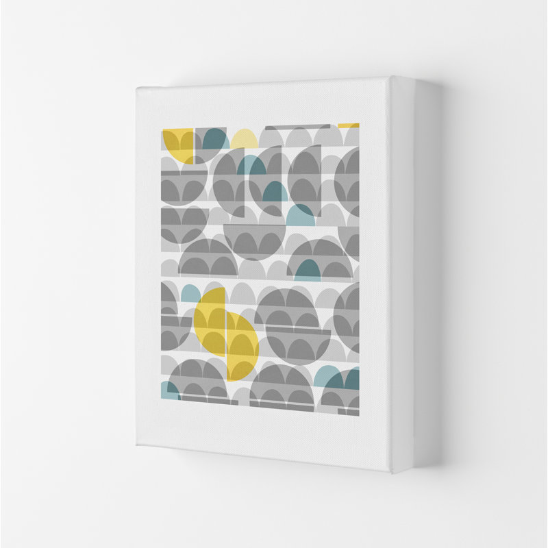 Geometric Grey And Yellow A Original - Print, No Frame, 84cm H x 59cm W x 1cm D