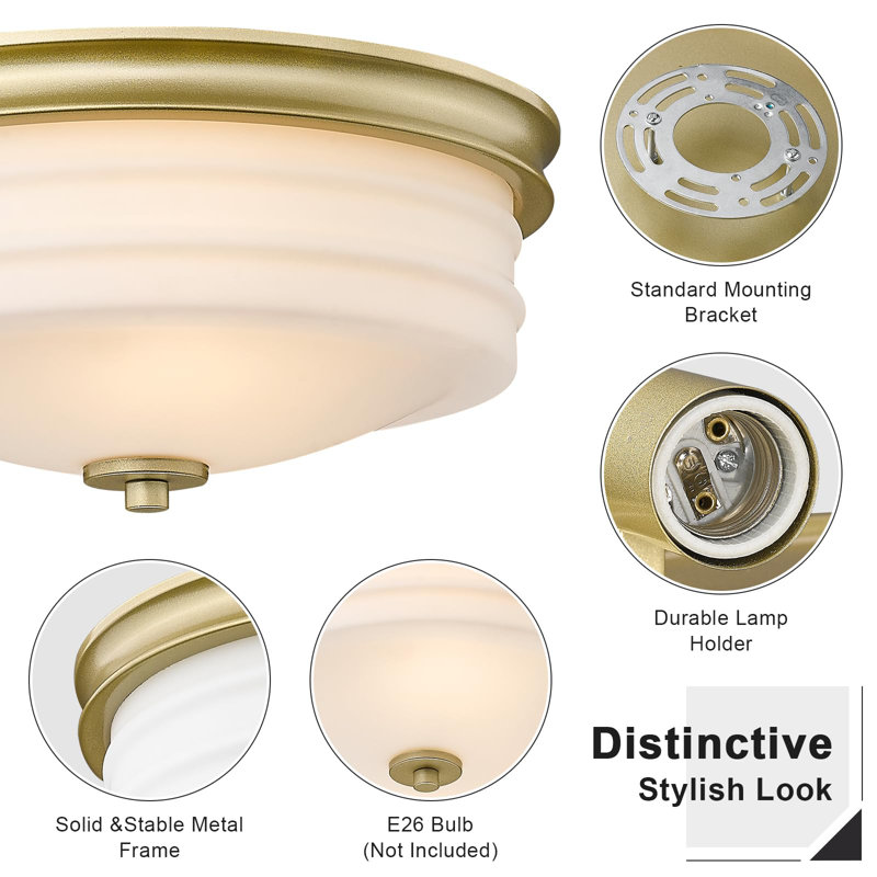 Flush Mount Ceiling Light with Frosted Glass Shade