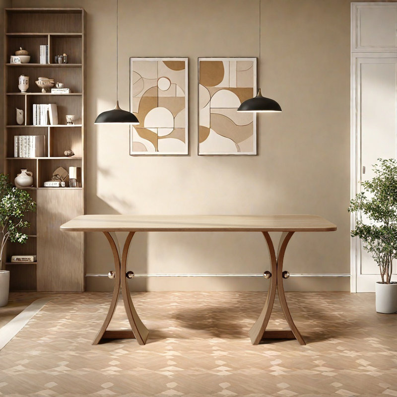 Table de salle à manger rectangulaire Vintage, H 29,52 po x L 70,86 po x l 31,49 po