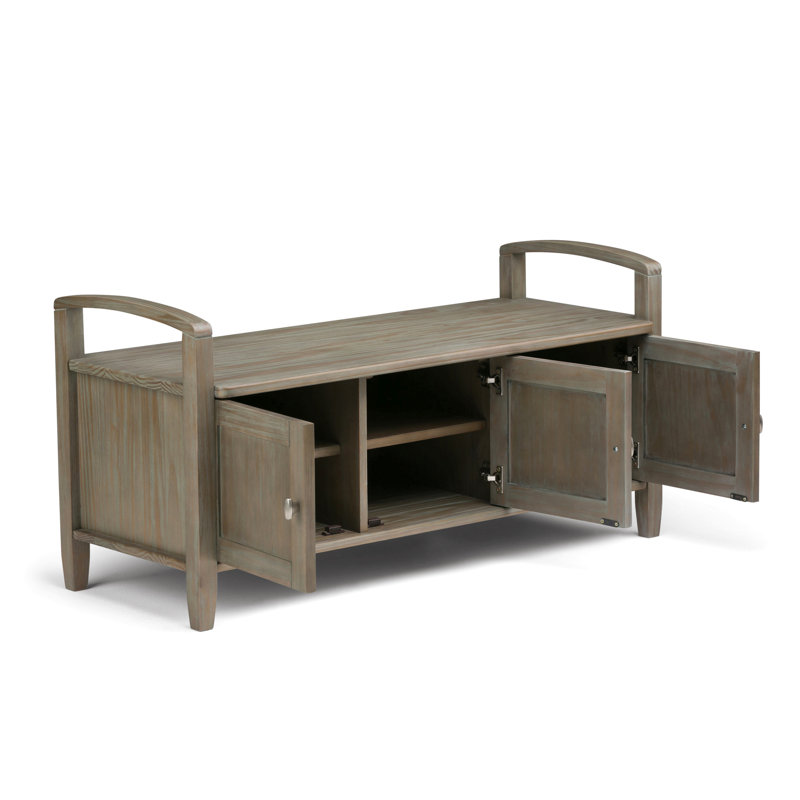 Transitional Style Entryway Storage Bench, Taupe