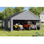 Abri d'auto robuste durable 20 x 20 pi, structure en acier galvanisé et housse imperméable en PE à 3 couches, gris foncé-137957240