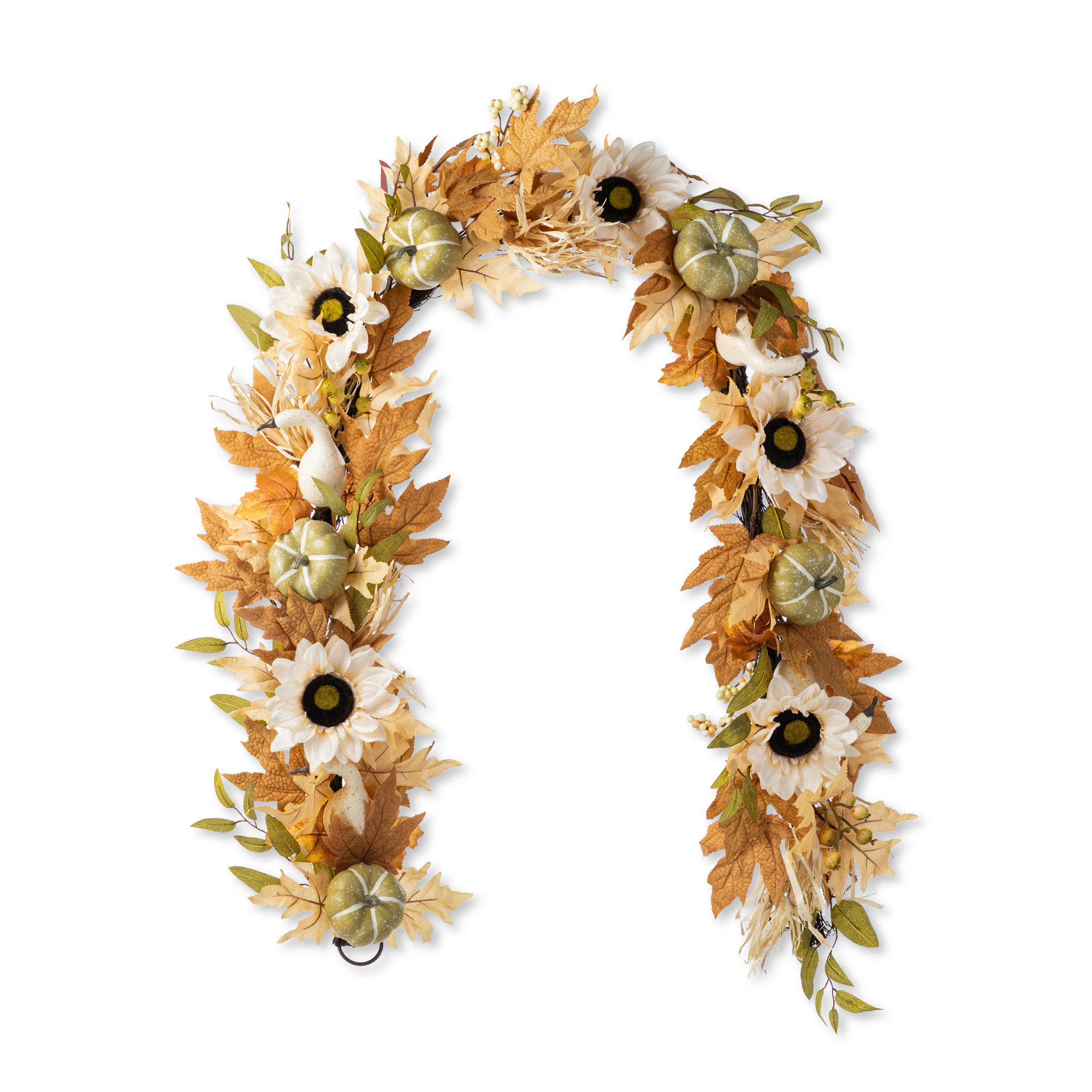 Ophelia & Co. 72"L Fall Neutral Sunflower, Pumpkin And Leaf Garland & Reviews | Wayfair