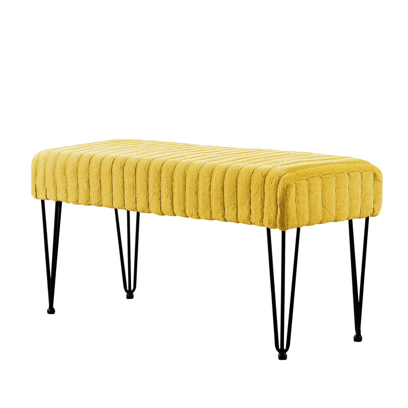Dugan Upholstered Ottoman, Lemon Curry 
