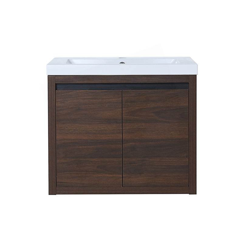 Basilio Bathroom Cabinet, White/Dark Brown