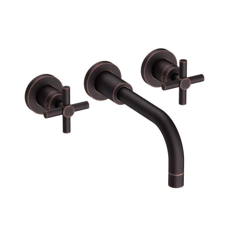 East Linear Wall Mount Bathroom Faucet, Venetian Bronze