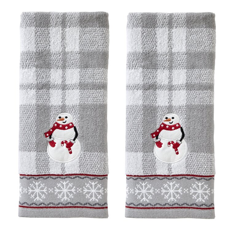 Black White Buffalo Plaid Snowman Xmas Trees Christmas Kitchen Towels Dish  Towel