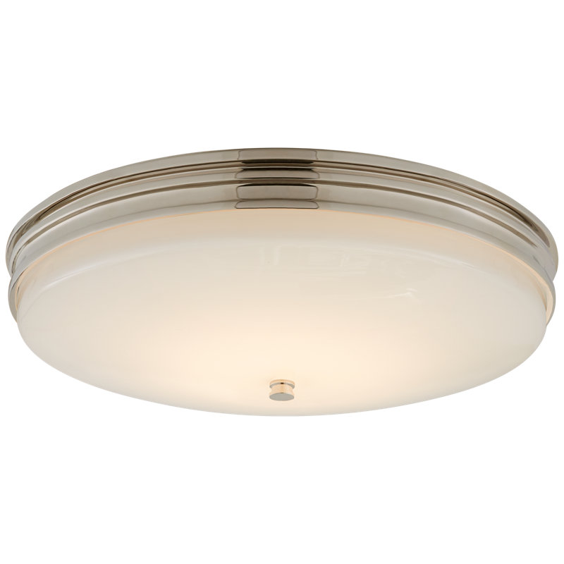 Chapman & Myers Launceton Flush Mount, Polished Nickel, 4" H x 12.75" W x 12.75" D